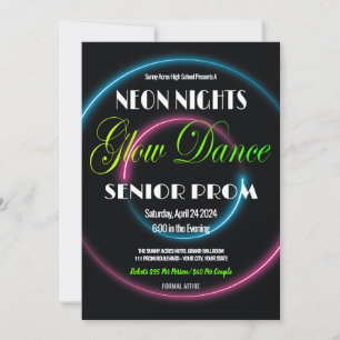 Neon Nights Prom Einladung zur High School