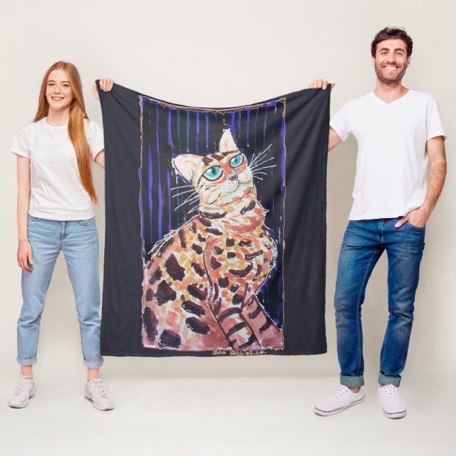 Neon Noir Bengalkatze Fleecedecke (Beispiel)