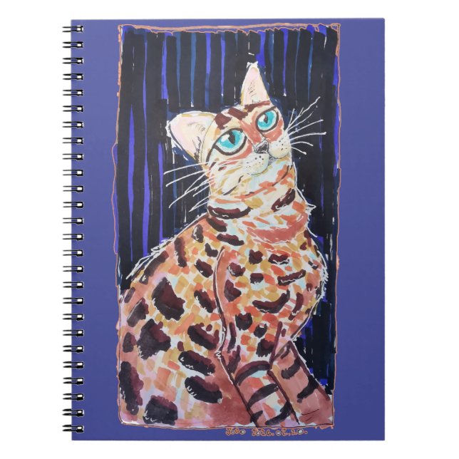 Neon Noir Bengalkatze Notizblock (Vorderseite)