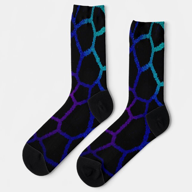 Neon Noir Giraffe Socken (Linkes Detail)
