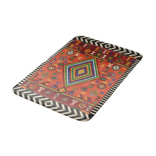 Neon Nomad Soul -Vibrantes, geometrisches Stammes- Badematte