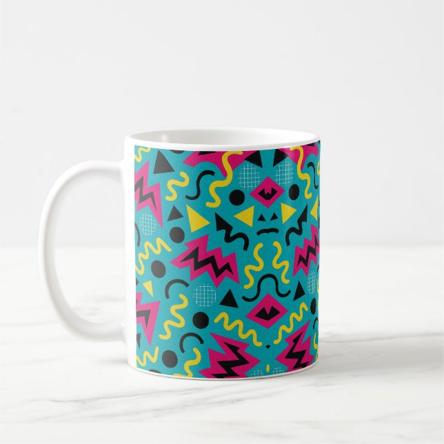 Neon Nostalgie: Ein kühner 90er-Remix Kaffeetasse (Links)