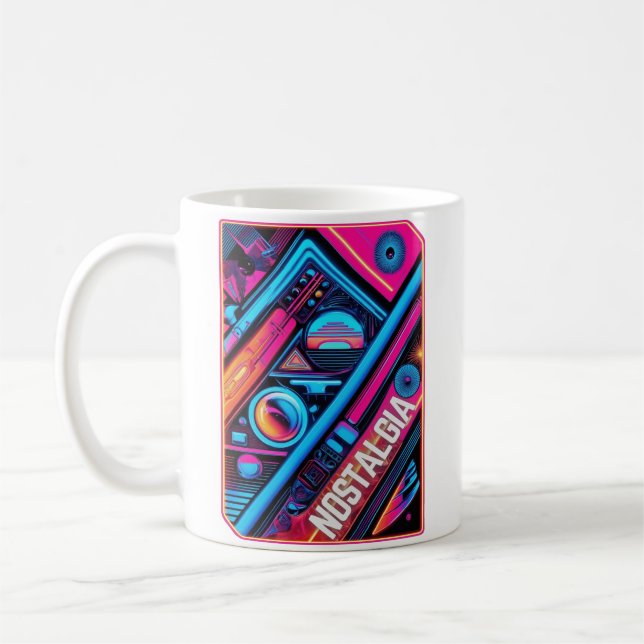 Neon Nostalgie - Vintage Durchstechflaschen Kaffeetasse (Links)