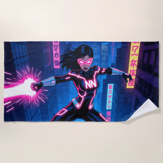 Neon Nova Strandtuch (Vorderseite)