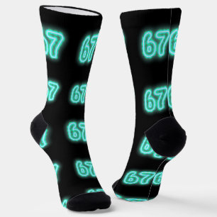 Neon-Nummer 67 Socken, 6-7 Meme-Geschenk, 6-7 Sock Socken