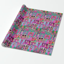 Neon Nutcracker Sugar Plum Fairy Wrapping Paper Geschenkpapier