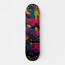 Neon-Oni-Maske – Limitierte Edition Graffiti Stree