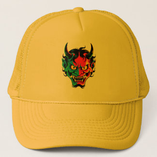 Neon Oni Rage - farbenfrohe japanische Demomaske V Truckerkappe