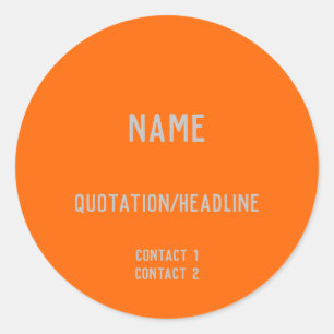 Neon Orange Benutzerdefiniert Runder Aufkleber
