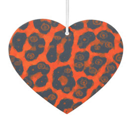 Neon Orange Black Cheetah Autolufterfrischer