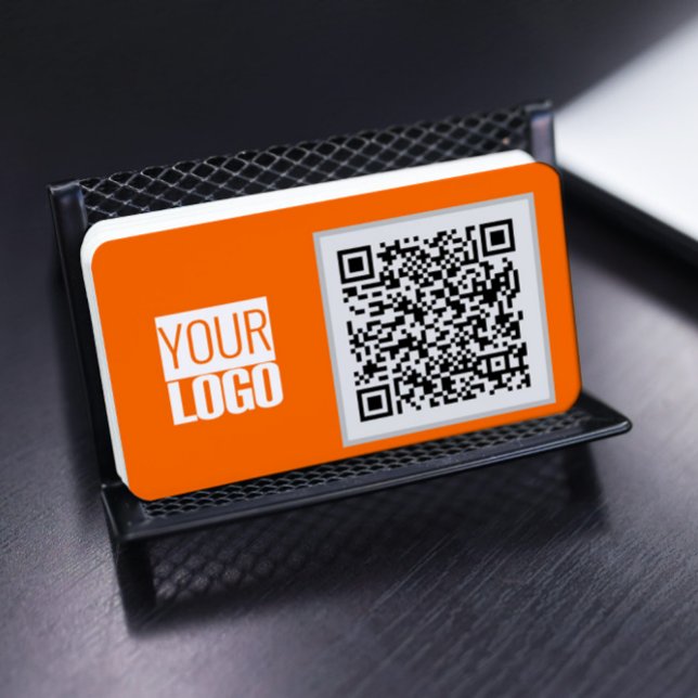 néon orange - code QR - Carte de visite (Créateur téléchargé)