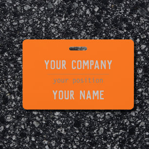 Neon-orange Farbe - fette Schrift Ausweis