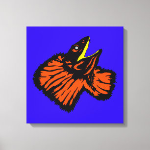 Neon Orange Frilled-neck Lizard Leinwanddruck