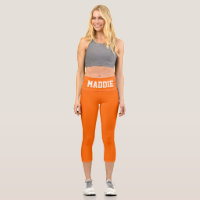 Neon Orange Funky Individuelle Name Leggings