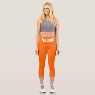 Neon Orange Funky Nom personnalisé Leggings