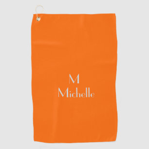 Neon orange - Hinzufügen von Monogramm & Name Golfhandtuch