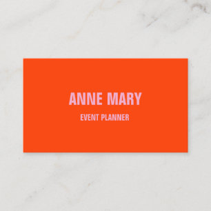 Neon Orange Pink Wedding Event Planner farbenfroh Visitenkarte