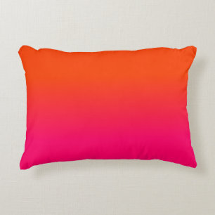 Neon Orange und Neon Pink Ombre Farbtöne Dekokissen