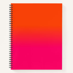 Neon Orange und Neon Pink Ombre Farbtöne Notizbuch