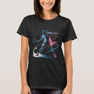 Neon-Padel-Player-T-Shirt, Retro-80er-Padel-Tennis T-Shirt