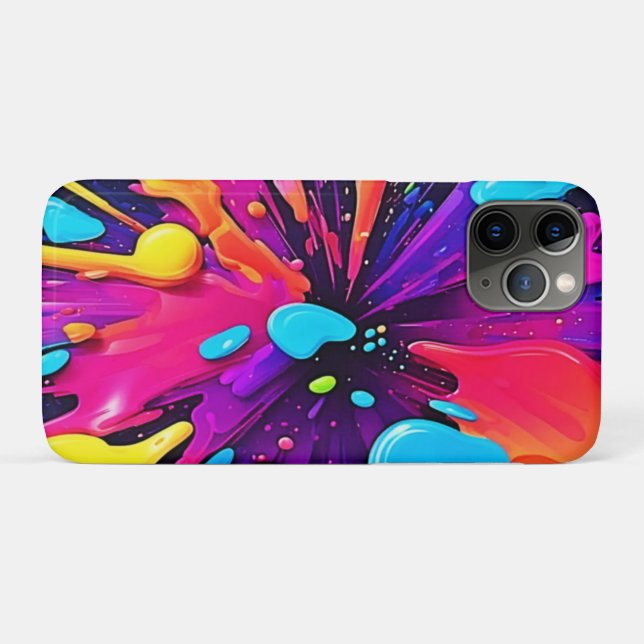 Neon Paint Burst Art Case-Mate iPhone Hülle (Rückseite (Horizontal))