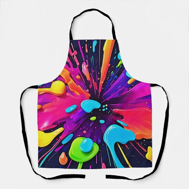 Neon Paint Burst Art Schürze (Vorderseite)
