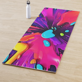 Neon Paint Burst Art Yogamatte