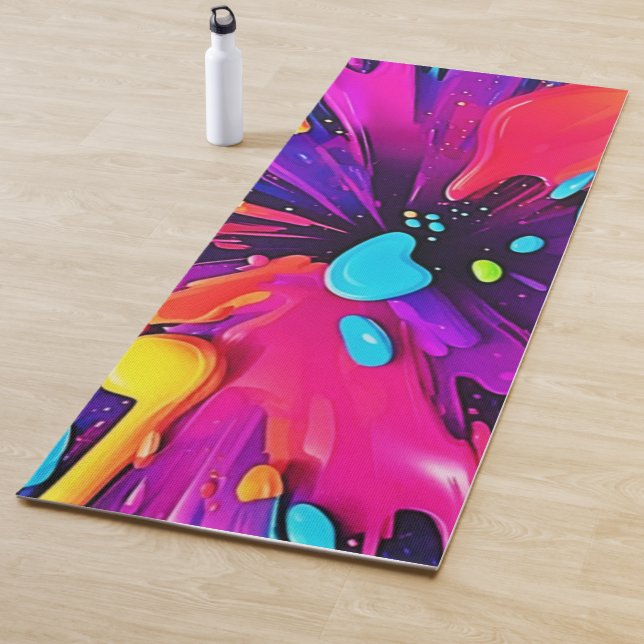 Neon Paint Burst Art Yogamatte (Beispiel)