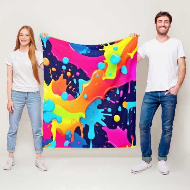 Neon Paint Explosion Fleecedecke (Beispiel)