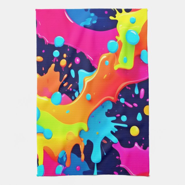 Neon Paint Explosion Geschirrtuch (Vertikal)