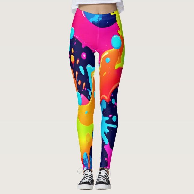 Neon Paint Explosion Leggings (Vorderseite)