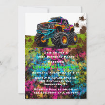 Neon Paint Monster Truck Boy Geburtstagsparty