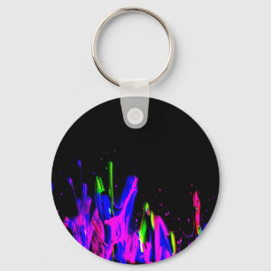 Neon Paint Splash farbig. Personalisiere es Schlüsselanhänger