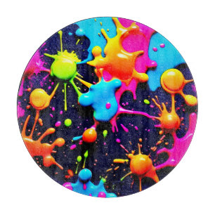 Neon Paint Spritzer Abstrakt Art Schneidebrett