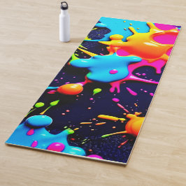 Neon Paint Spritzer Abstrakt Art Yogamatte