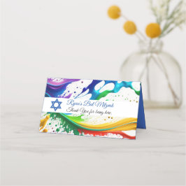 Neon Paint Spritzer, Bat Mitzvah Star von David Platzkarte