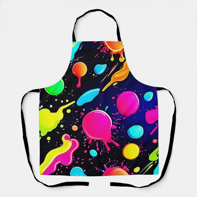 Neon Paint Spritzer Design Schürze (Vorderseite)