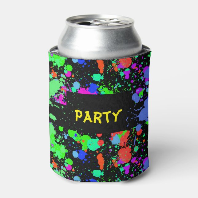 Neon Paint Spritzer Dosenkühler (Kanne Vorderseite)
