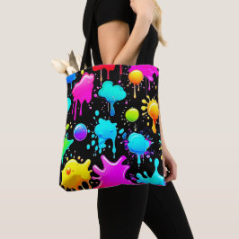 Neon Paint Tropfens Design Tasche
