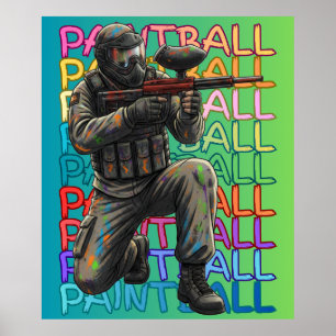 Neon-Paintball-Krieger Poster
