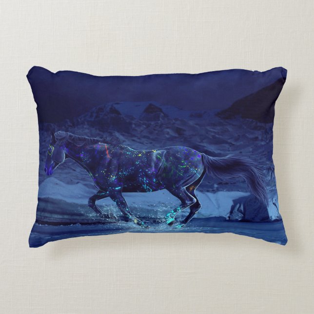 Neon Painted Horse Zierkissen (Vorderseite)