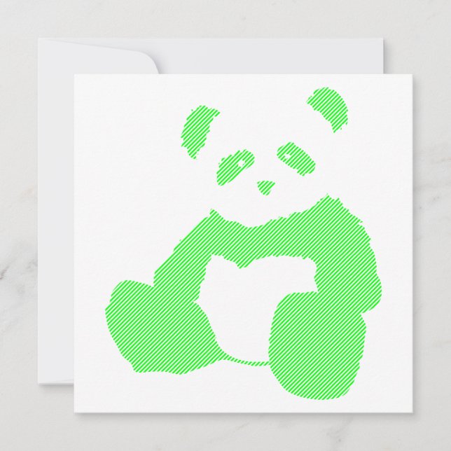 Neon Panda Einladung (Vorderseite)