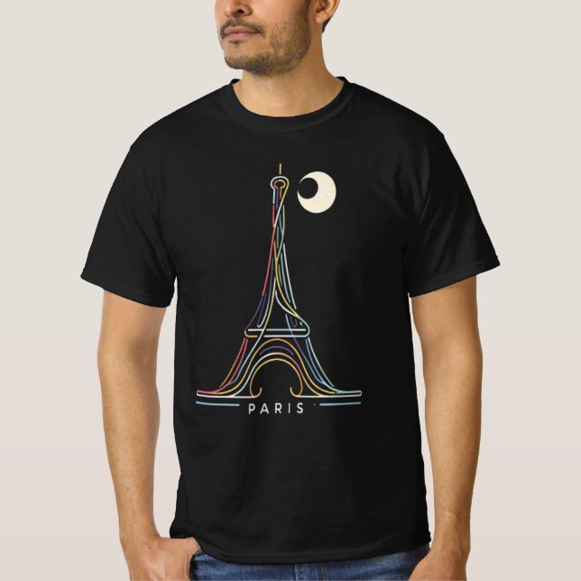 Neon Paris Glow T-Shirt (Vorderseite)