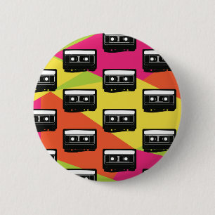 Neon Party Cassette Button-Buttone Button