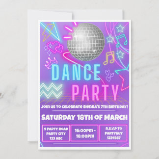 Neon-Party-Einladungen Einladung