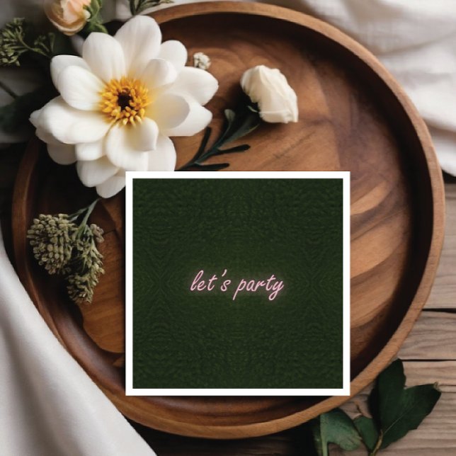 Neon Party Signieren auf Gras Background Serviette (Neon Party Sign on Grass Background Napkin )