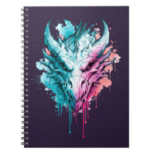 Neon Pastel Drache Wasserfarben Notizbuch Notizblock