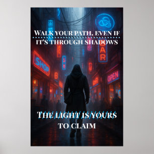 Neon Path - Cyberpunk Alley Poster