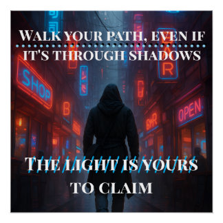 Neon Path - Cyberpunk Alley Poster