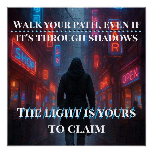 Neon Path - Cyberpunk Alley Poster (Vorderseite)